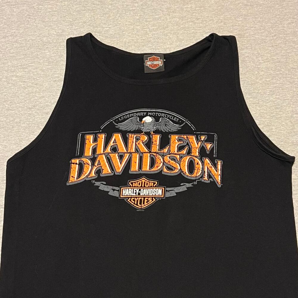 Harley Davidson 2013 Black Hills Tank Top L Black Sturgis Biker Eagle Moto Y2K